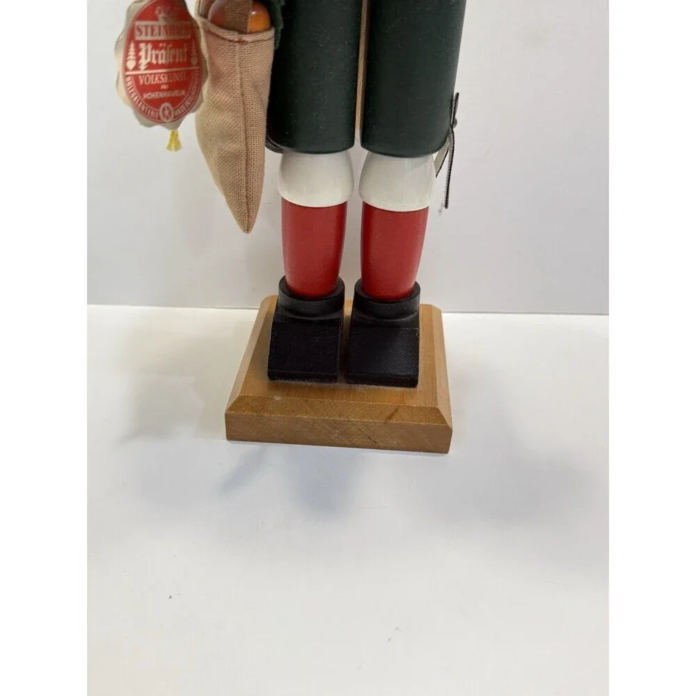 Vtg Steinbach Wooden Bavarian Huntsman Nutcracker Green Hat Christmas 15